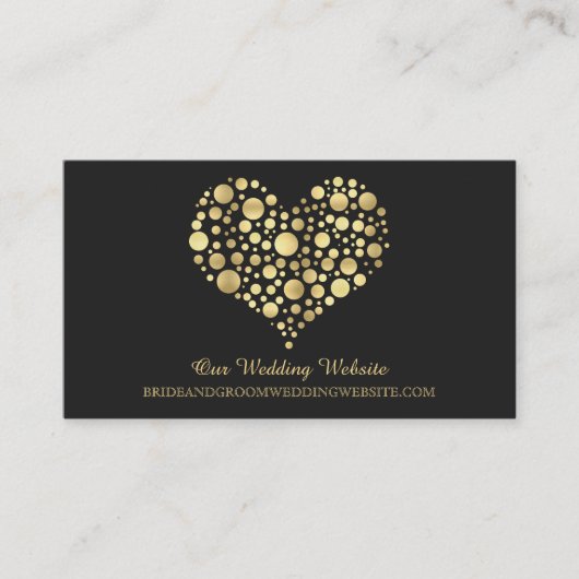 D'accompagnement Carte de site Web Mariage Gold Faux Foil Heart (Devant)