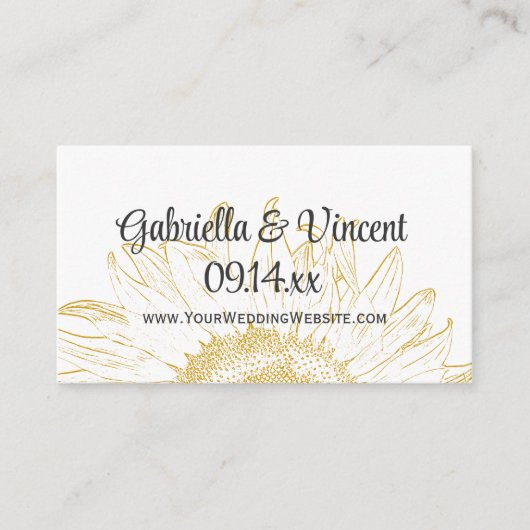 D'accompagnement Carte de site Web Mariage graphique de tournesol j (Devant)