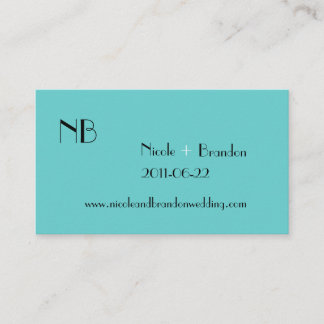 D'accompagnement Carte de site Web Mariage Turquoise moderne