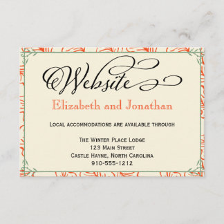 D'accompagnement Carte de site Web Orange & Turquoise Rustic Mariag