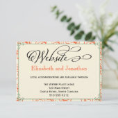 D'accompagnement Carte de site Web Orange & Turquoise Rustic Mariag (Debout devant)