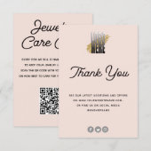 D'accompagnement Carte de soins de bijoux rose avec logo (Devant / Derrière)