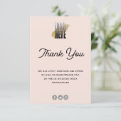 D'accompagnement Carte de soins de bijoux rose avec logo (Debout devant)