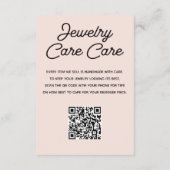 D'accompagnement Carte de soins de bijoux rose avec logo (Dos)