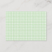 D'accompagnement Carte de supplément de fête de bébé Gingham herbe (Dos)