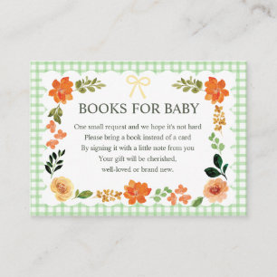 D'accompagnement Carte de supplément de fête de bébé Gingham herbe