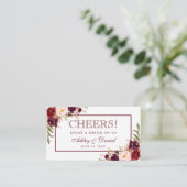 D'accompagnement Carte de ticket de boisson de réception de mariage (Debout devant)