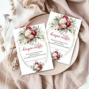D'accompagnement Carte de tirage au sort de couche boho burgundy fl