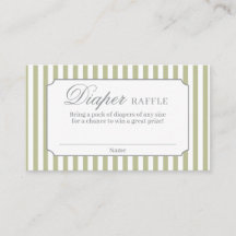 Carte de tirage au sort de couche-culotte à rayure