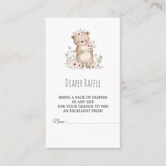 D'accompagnement Carte de tirage au sort de couche pour bébé élépha (Devant)