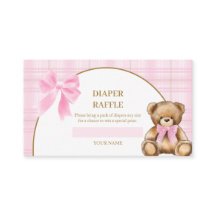 Carte de tirage au sort de couche Préppy Teddy Bea