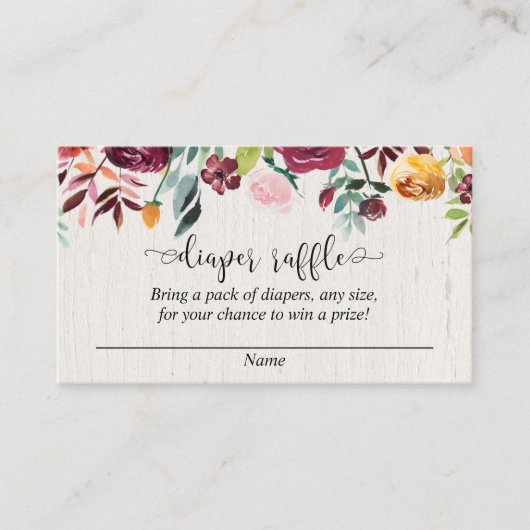 D'accompagnement Carte de tombola à couche d'aquarelle burgundy fle (Devant)