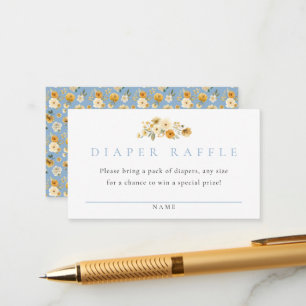 D'accompagnement Carte de tombola de couches Fleurs Bleues Suite be