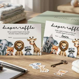D'accompagnement Carte de tombola de couches pour Baby Shower Safar