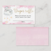 D'accompagnement Carte de tombola en or rose joli bébé éléphant (Devant / Derrière)