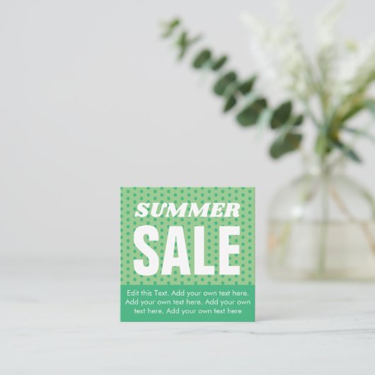 D'accompagnement Carte de vente d'été - Vert (Debout devant)