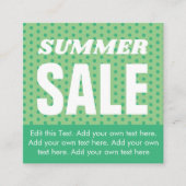 D'accompagnement Carte de vente d'été - Vert (Devant)