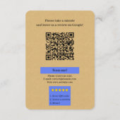D'accompagnement Carte de visite avec lien QR Code pour avis Google (Dos)