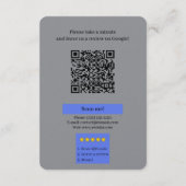 D'accompagnement Carte de visite avec lien QR Code pour avis Google (Dos)