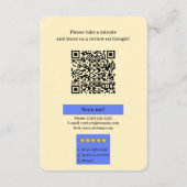 D'accompagnement Carte de visite avec lien QR Code pour avis Google (Dos)