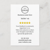D'accompagnement Carte de visite avec lien QR Code pour avis Google (Devant)