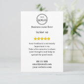 D'accompagnement Carte de visite avec lien QR Code pour avis Google (Debout devant)