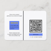 D'accompagnement Carte de visite avec lien QR Code pour avis Google (Dos)