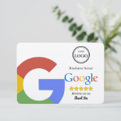 D'accompagnement Carte de visite avec lien QR Code pour avis Google (Debout devant)