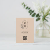 D'accompagnement Carte de visite avec QR code pour mariage rustique (Debout devant)