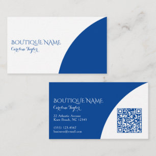 D'accompagnement Carte de visite Code QR Bleu Colorblock Boutique