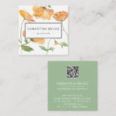 D'accompagnement Carte de visite de code QR botanique - Fleur orang (Devant / Derrière)