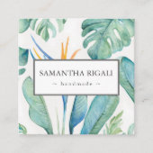 D'accompagnement Carte de visite de code QR tropical - Fleur tropic (Devant)