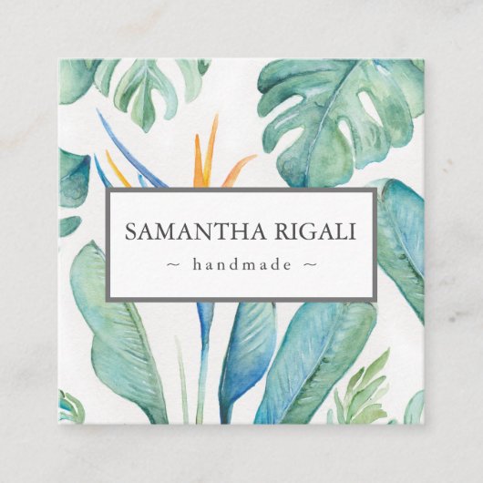 D'accompagnement Carte de visite de code QR tropical - Fleur tropic (Devant)