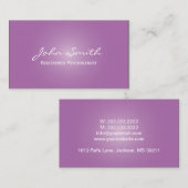 D'accompagnement Carte de visite de psychologue inscrit pourpre (Devant / Derrière)