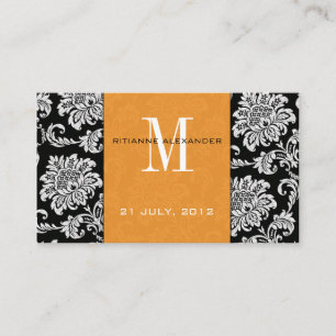 D'accompagnement Carte de visite de site Orange Mariage damassé