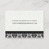 D'accompagnement Carte de visite de site Web Mariage damassé noir e (Dos)