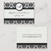 D'accompagnement Carte de visite de site Web Mariage damassé noir e (Devant / Derrière)
