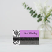 D'accompagnement Carte de visite de site Web Purple Mariage damassé (Debout devant)