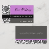 D'accompagnement Carte de visite de site Web Purple Mariage damassé (Devant / Derrière)