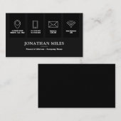 D'accompagnement Carte de visite d'icône professionnelle noir et bl (Devant / Derrière)