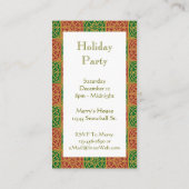 D'accompagnement Carte de visite d'invitation Motif Red Green Holid (Dos)