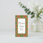 D'accompagnement Carte de visite d'invitation Motif Red Green Holid (Debout devant)