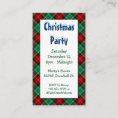 D'accompagnement Carte de visite d'invitation Red Green Holiday Par (Dos)