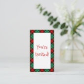 D'accompagnement Carte de visite d'invitation Red Green Holiday Par (Debout devant)