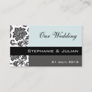 D'accompagnement Carte de visite du site Web Blue Mariage damassé