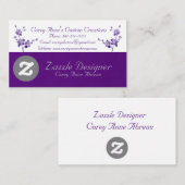 D'accompagnement Carte de visite élégante violette (Devant / Derrière)