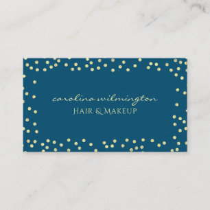 D'accompagnement Carte de visite Glam Gold Glitter Dots Bleu foncé