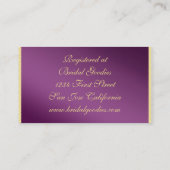 D'accompagnement Carte de visite Mariage de Plum Peacock (Dos)
