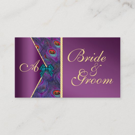 D'accompagnement Carte de visite Mariage de Plum Peacock (Devant)