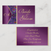 D'accompagnement Carte de visite Mariage de Plum Peacock (Devant / Derrière)